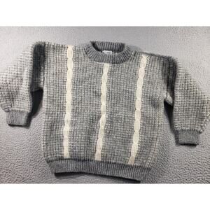 Vintage Copley Sweater Adult Large Gray 100% Wool Pullover Ireland Made Stretch
